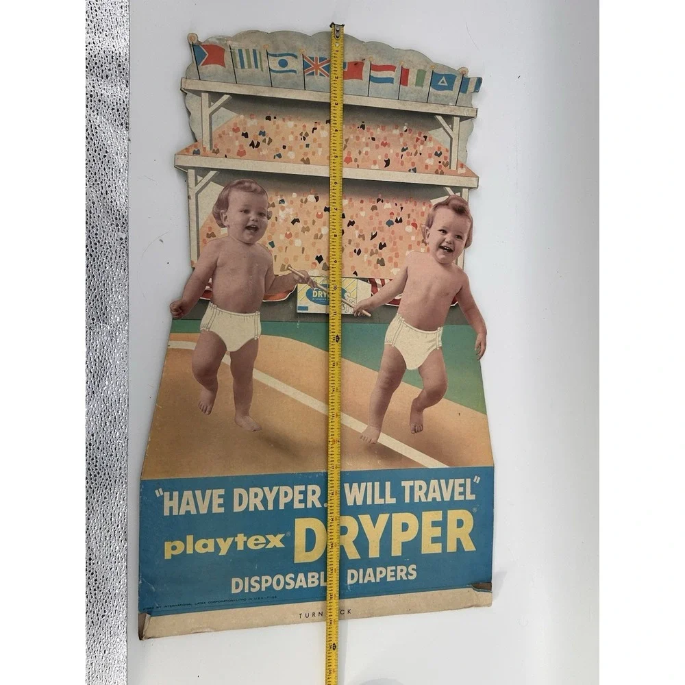 Vintage 1950s Playtex Dryper Store Display Advertisement Stand Up Ephemera